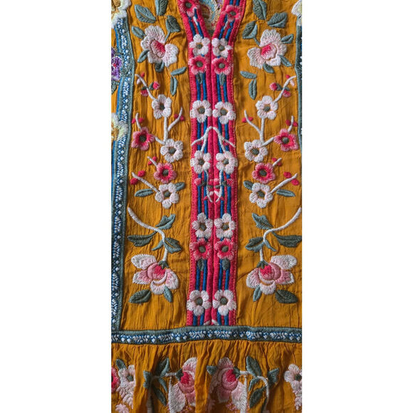 Johnny Was Embroidered Floral & Bird Short Sleeve Ladies Blouse Size Medium - Picture 5 of 6